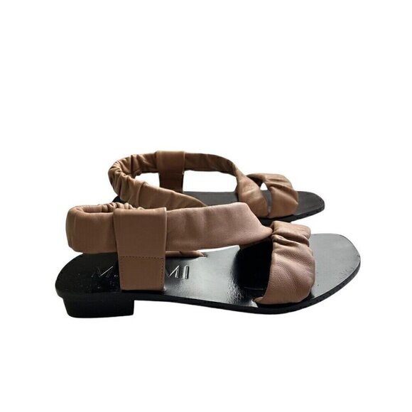 M. Gemi Gabriana Ruched Soft Leather Pink Slip On Sandals 39 0917 - Picture 1 of 4